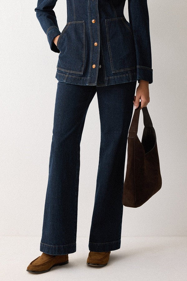 Denim Tailored Bootleg Trousers