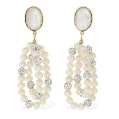 Windflower Crystal & Pearl Earrings from Magda Butrym