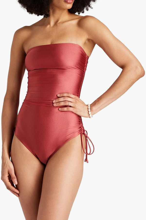 Ruched Metallic Bandeau Swimsuit from Zimmermann