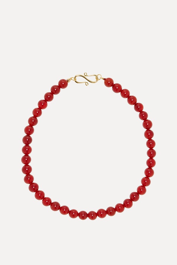 Carnelian Beaded Mary Necklace from LIÉ STUDIO