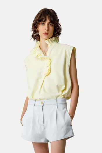 Sleeveless Top With Ruffles