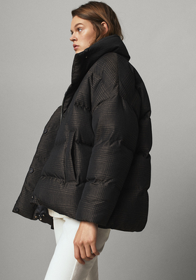 Check Oversize Down Puffer Jacket from Massimo Dutti