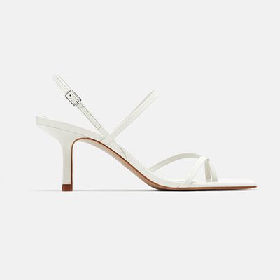 Mid-Heel Strappy Leather Sandals from Zara