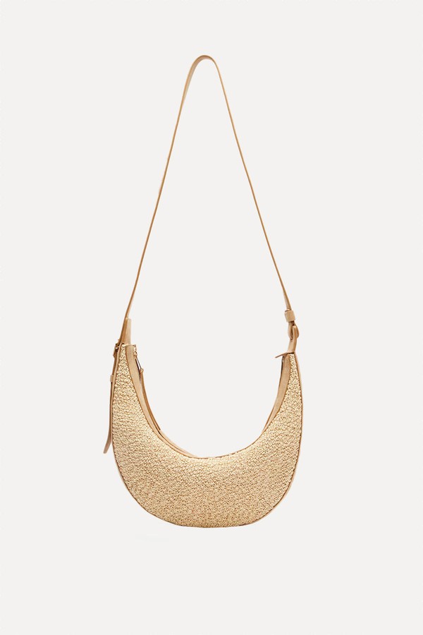 Augustina Small Raffia & Suede Crossbody Bag from Khaite