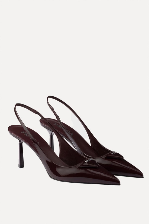 Patent Leather Slingback Pumps from Prada