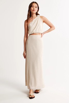 Crinkle Textured Column Maxi Skirt from Abercrombie & Fitch