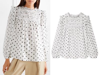 Bailey Lace & Tulle Polka-Dot Voile Blouse from Ulla Johnson