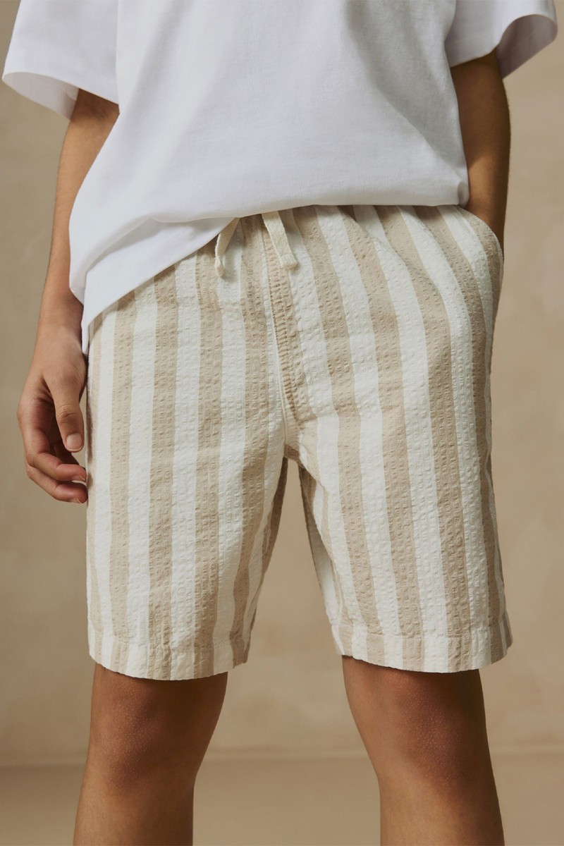 Stripe Textured Pull-On Shorts from NEXT