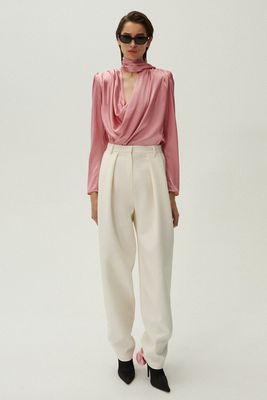 Long Sleeve Draped Silk Blouse, £1535 | Magda Butrym