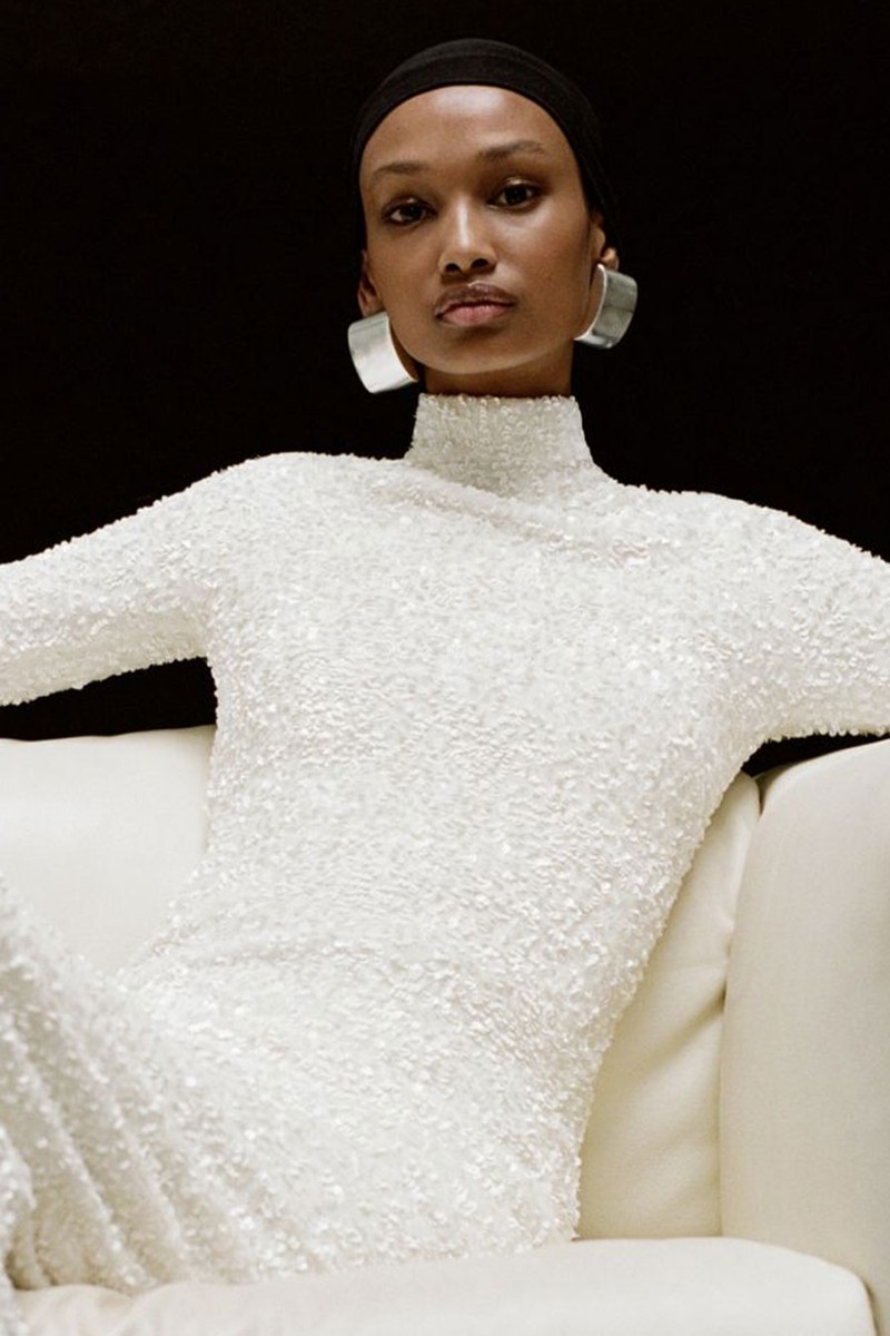 Sequined Turtleneck Maxi Dress from Adam Lippes