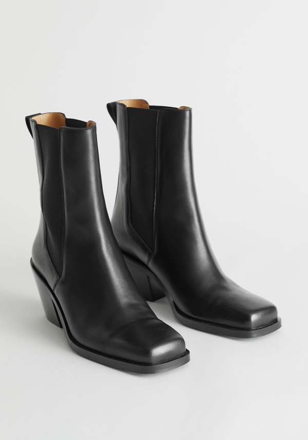 Square Toe Leather Boots