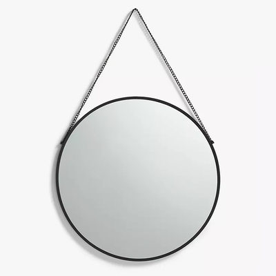 Thin Metal Frame Round Hanging Mirror