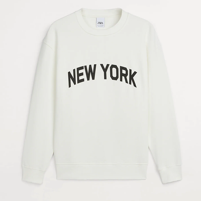 Sweatshirt With Contrast Slogan from Zara