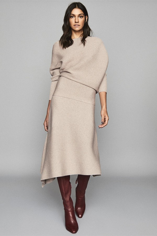 Asymmetric Knitted Skirt