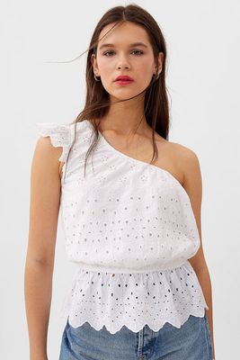 Asymmetric Swiss Embroidery Top from Stradivarius