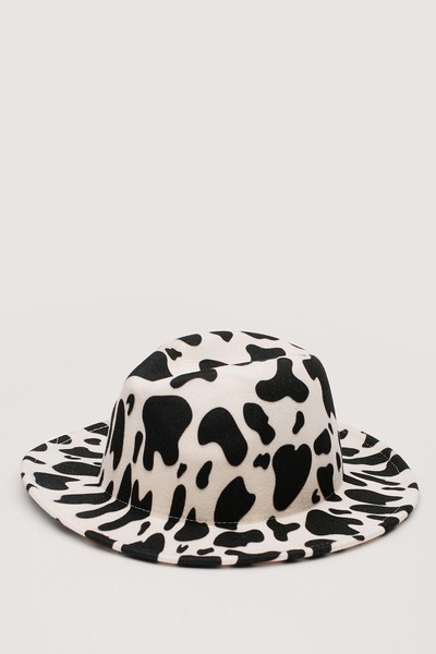 Cow Print Fedora Hat from Nasty Gal