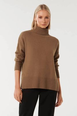 Mia Relaxed Roll-Neck Knit Jumper
