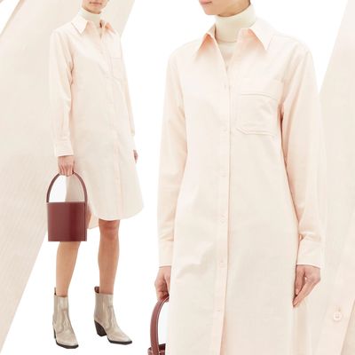 Long-Sleeved Ribbed Cotton-Poplin Shirt Dress, £125 (was £250) | See By Chloe 