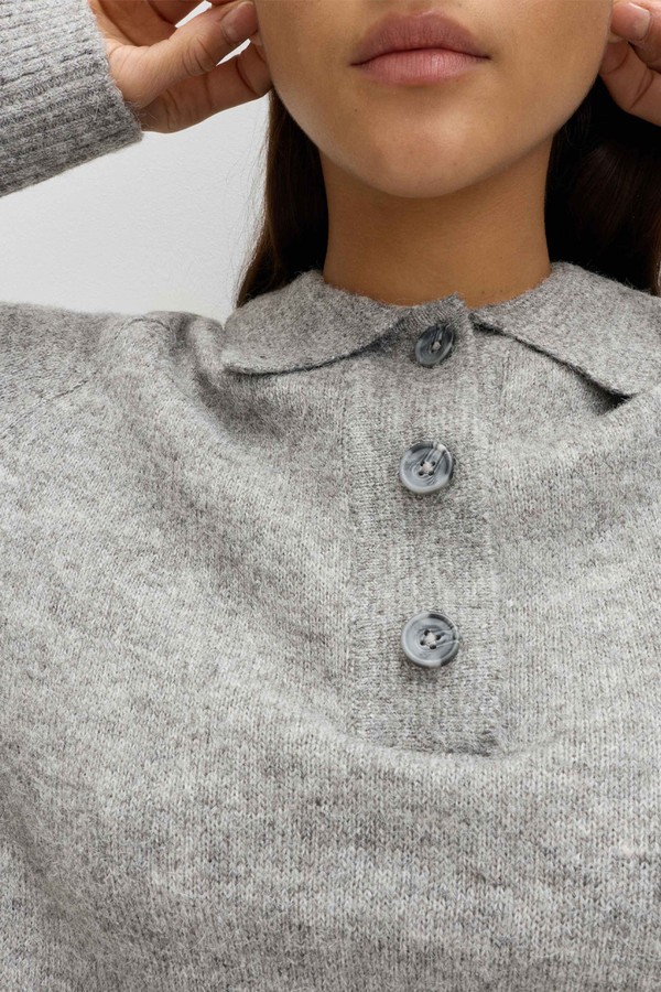 Collared Knitted Polo Jumper