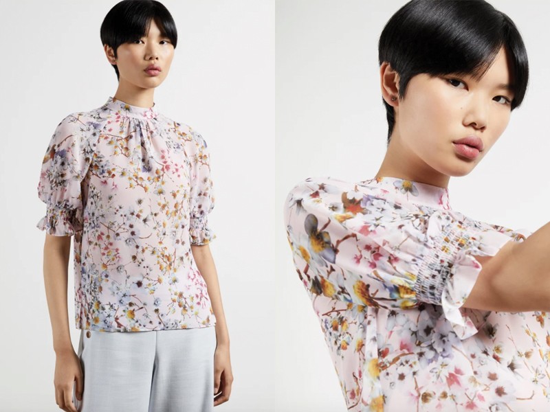 Jasmine High Neck Blouson Top