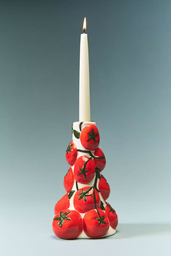 Stoneware Tomato Candle Holder