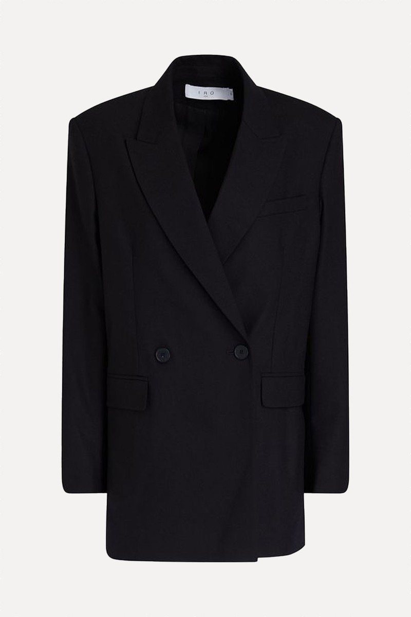 Lumis Double-Breasted Wool-Blend Blazer from Iro
