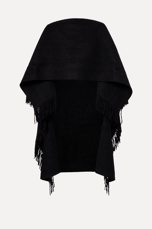Fringed Wool-Blend Poncho from Toteme