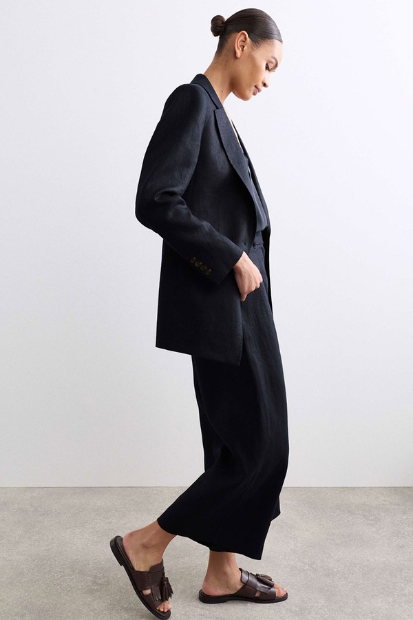 Pure Linen Longline Single Breasted Blazer from Jaeger