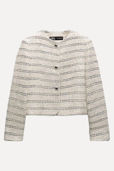 Short Jacket With Shoulder Pads from Zara