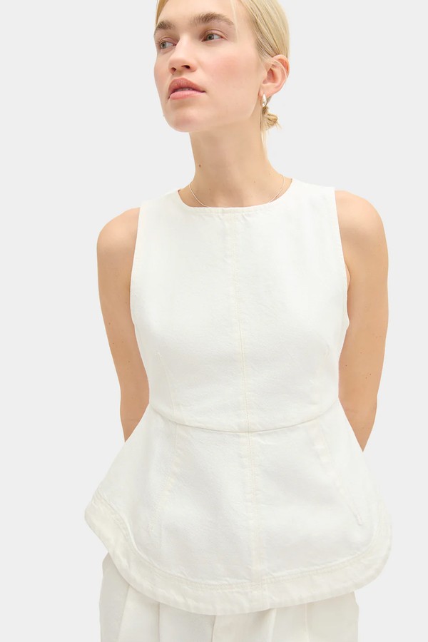 Chlo Sleeveless Peplum Denim Top from Aligne