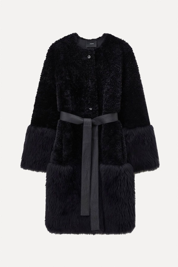 Tina Belted Shearling Coat from Joseph
