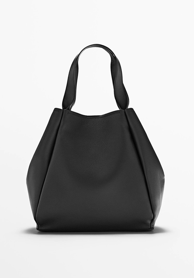Leather Tote Bag With Inner Purse from Massimo Dutti