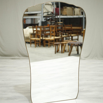 Large Mid Century Italian Brass Edged Mirror from TallBoy Interiors