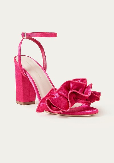 Savannah Fuchsia Ruffle Heel