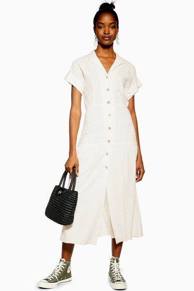 Shirt Dress With Linen