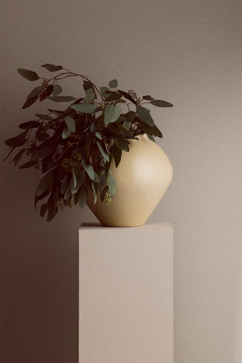 Large Irregular Stoneware Vase