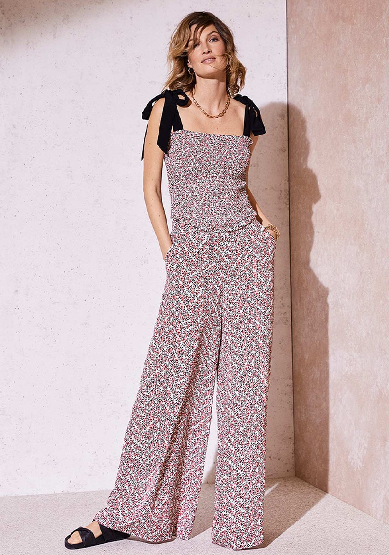 Amelia Print Wide Leg Trousers from Mint Velvet 