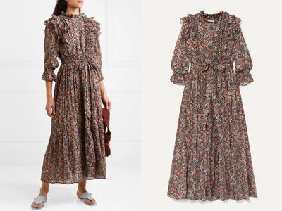 Esme Ruffled Floral-Print Cotton-Voile Maxi Dress from Doen