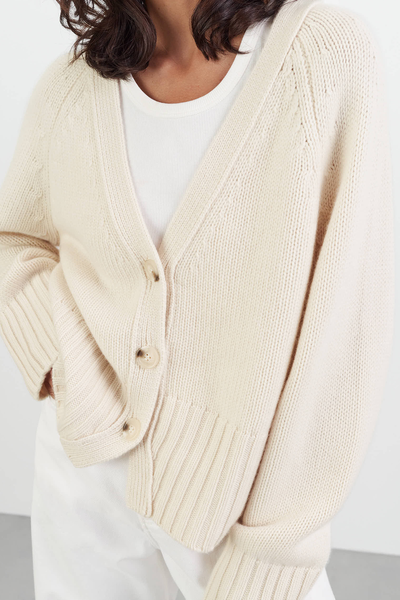 V Neck Cardigan, £445 | Soft Goat