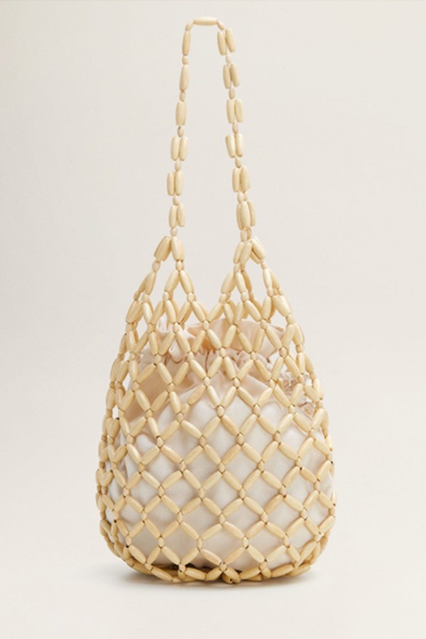 Beaded Wood Bag