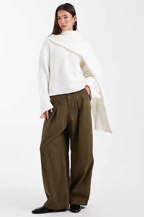 Knitted Jumper With Attached Scarf With Wool from ASOS DESIGN