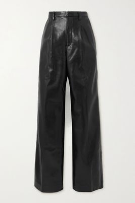 Carmen Faux & Recycled-Leather Straight-Leg Pants from Anine Bing
