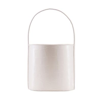 Bissett Patent-Leather Bucket Bag from Staud