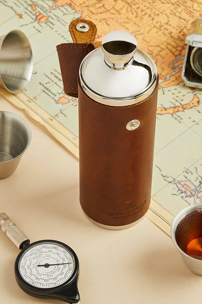 Personalised Luxury Leather Hunter Flask