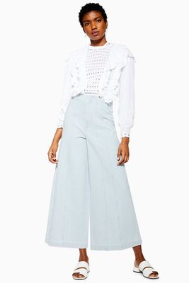 Bleach Pleat Culotte Jeans from Topshop