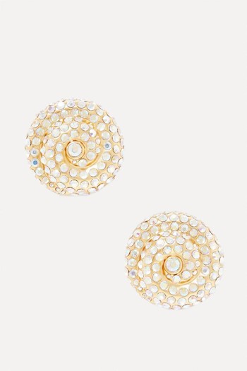 Le Soleil Gold-Plated Crystal Clip Earrings from Pearl Octopuss.Y