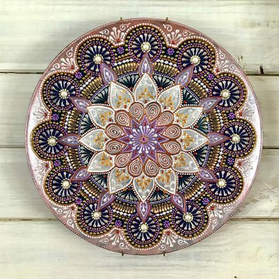Round Ethnic Decorative Plate from Etsy