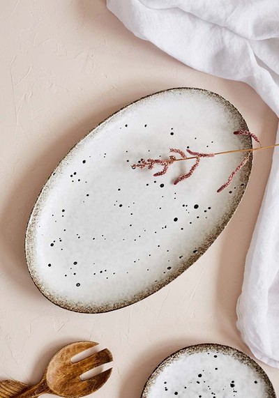 Speckled Stoneware Serving Platter from Rose & Grey