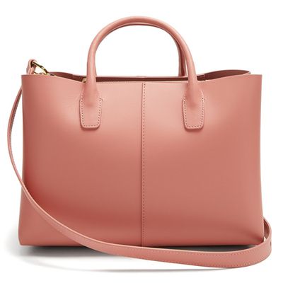 Blush-Pink Lined Folded Leather Bag from Mansur Gavriel