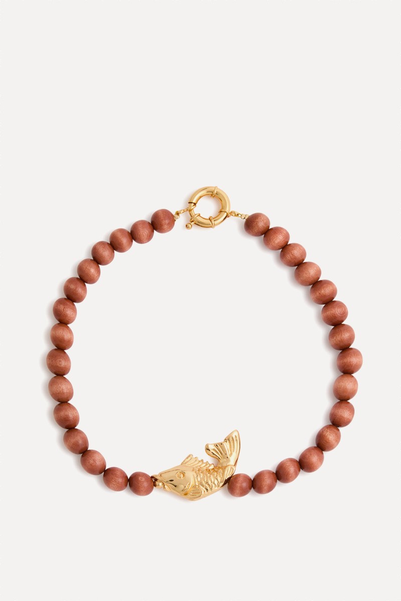 Fish Wooden-Beaded Necklace from TIMELESS PEARLY
